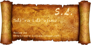 Séra Líviusz névjegykártya
